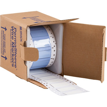 Picture of Brady White Polyolefin Thermal Transfer PS-500-2-WT-S-2 Die-Cut Thermal Transfer Printer Sleeve (Main product image)