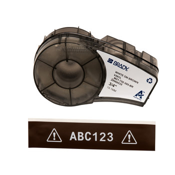 Picture of Brady White on Brown Abrasion-Resistant, Chemical-Resistant, Humidity-Resistant, UV-Resistant, Weather-Resistant 2 M21-750-595-BR All-Weather Printer Ribbon (Main product image)