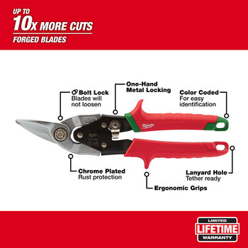 Milwaukee 48-22-4520 Aviation Snips - Steel - 10 in - 50363