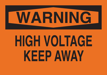 Picture of Brady B-401 Polystyrene Rectangle Orange English Electrical Safety Sign part number 22564 (Main product image)
