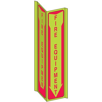 Picture of Brady Bradyglo B-347 Polyester / Polystyrene Green English Fire Equipment Sign part number 50778 (Main product image)