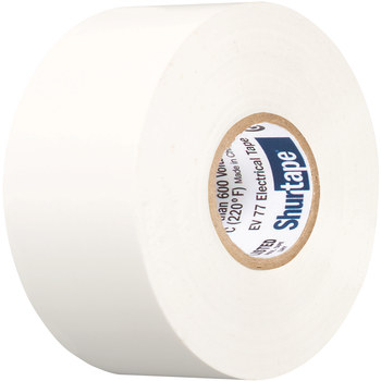 Shurtape White Electrical Tape - 3/4 in Width x 66 ft Length - 7.0 mil  Thick - SHURTAPE 104698