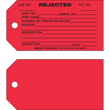 Picture of Brady Black on Red Cardstock 86781 Production Status Tag (Main product image)