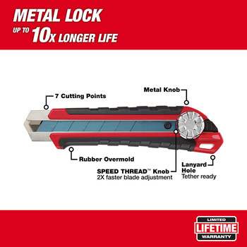 Milwaukee 48-22-1962 Snap-Off Knife - Rubber - 7 in - 29682