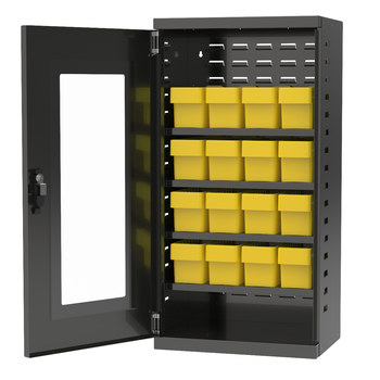 Picture of Akro-Mils ACQV4C62 Akrodrawers 350 lb Charcoal Gray Powder Coated, Textured Steel 18 ga Non-Stackable Secure Mini-Cabinet (Main product image)