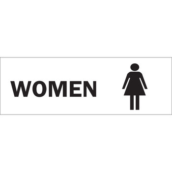 Picture of Brady B-120 Fiberglass Reinforced Polyester Rectangle White English Restroom Sign part number 70593 (Main product image)