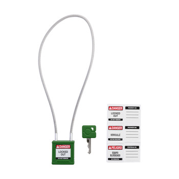 Brady Velocity Safety Cable Padlock Lockout Tagout 177459 - 63289