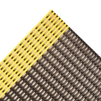 Picture of Notrax Safety Grid 531 Black/Yellow Indoor PVC Strips Wet Condition Floor Mat (Main product image)