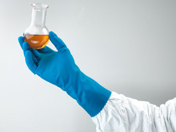 Ansell AlphaTec 87-155 Blue 10 Unsupported Chemical-Resistant Gloves - 12 in Length - Fishscale Finish - 17 mil Thick - 185744