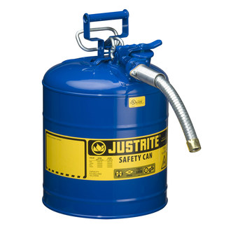 Picture of Justrite Accuflow Blue Steel Leak-Proof, Pressure-Relief Vent, Self-Closing 5 gal Safety Can (Main product image)