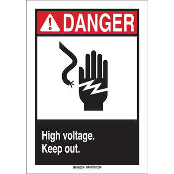 Picture of Brady B-401 Polystyrene Rectangle White English Electrical Safety Sign part number 45059 (Main product image)