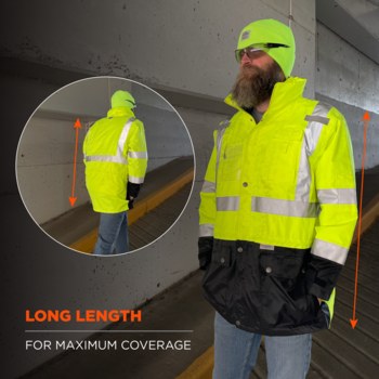 Ergodyne GloWear Rain Jacket 8386 25374 - Size Large - Lime