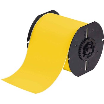 Picture of Brady Yellow Indoor / Outdoor Vinyl Thermal Transfer B30C-2250-595-YL Continuous Thermal Transfer Printer Label Roll (Main product image)
