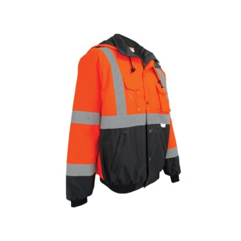 Global Glove FrogWear Bomber Jacket GLO-EB4 GLO-EB4-L - Size Large - Orange/Black - 02573