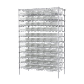 Picture of Akro-Mils AWS244830164SC 2000 lb Adjustable Clear Chrome Steel Open Fixed Shelving System (Main product image)