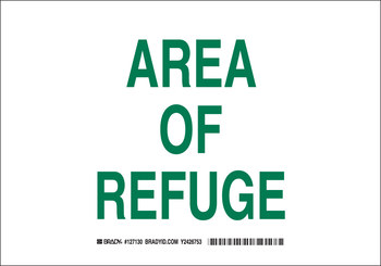 Picture of Brady B-401 High Impact Polystyrene Rectangle White English Emergency Area Sign part number 127129 (Main product image)