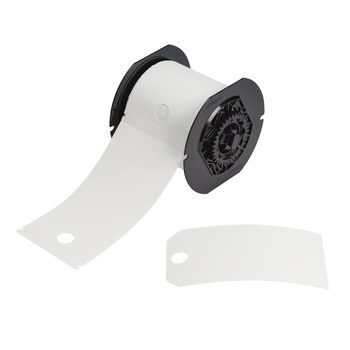 Picture of Brady White Outdoor Polyester Thermal Transfer B30-255-851-WHT Pre-sized Tags for Printers (Main product image)