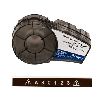 Picture of Brady White on Brown Abrasion-Resistant, Chemical-Resistant, Humidity-Resistant, UV-Resistant, Weather-Resistant 2 M21-375-595-BR All-Weather Printer Ribbon (Main product image)
