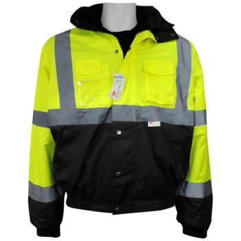Picture of Global Glove Frogwear GLO-EB1 Silver/Yellow Medium Polyurethane on Oxford Cold Condition Jacket (Main product image)