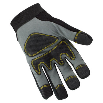 Valeo V220 Black/Gray 3XL Synthetic Leather Work Gloves - PVC Palm & Fingertips Coating - VI4845XT