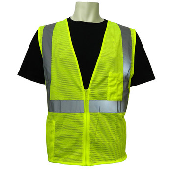 Picture of Global Glove Frogwear GLO-001 Fluorescent Lime Large Polyester Mesh High-Visibility Vest (Main product image)