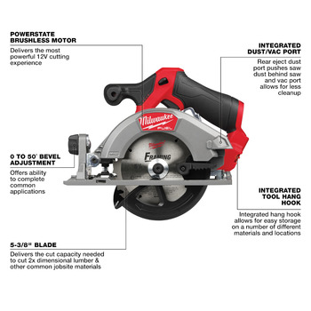 Milwaukee M12 FUEL Circular Saw Kit 2521-21HO