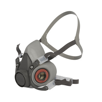 3M 6000 Series 6200 Gray Medium Thermoplastic Elastomer Half Mask Facepiece Respirator