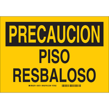 Picture of Brady B-401 Polystyrene Rectangle Yellow Spanish Fall Prevention Sign part number 38721 (Main product image)