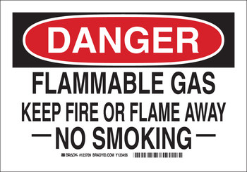 Picture of Brady B-302 Polyester Rectangle White English Flammable Material Sign part number 123712 (Main product image)