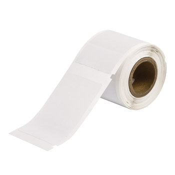 Picture of Brady Clear / White Self-Extinguishing, Self-Laminating Vinyl Thermal Transfer WML-517-292 Die-Cut Thermal Transfer Printer Label Roll (Main product image)