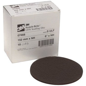 3M Scotch-Brite Non-Woven Aluminum Oxide Deburring Disc - Very Fine Grade - Hook & Loop Attachment - 6 in Diameter - 07467