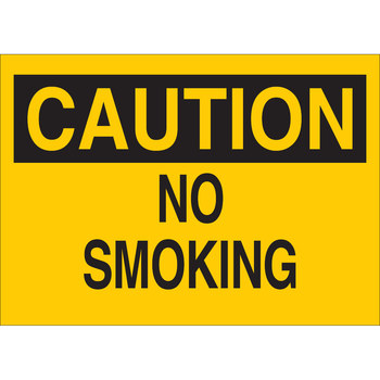 Picture of Brady B-302 Polyester Rectangle Yellow English No Smoking Sign part number 88345 (Main product image)