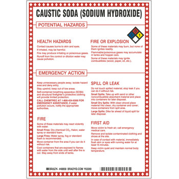 Picture of Brady B-120 Fiberglass Reinforced Polyester Rectangle White English Chemical Warning Sign part number 48858 (Main product image)