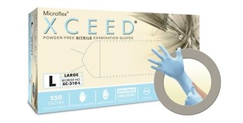 Picture of Microflex Xceed XC-310 Blue XL Nitrile Powder Free Disposable Gloves (Main product image)