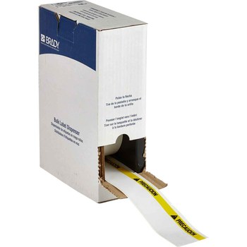 Picture of Brady M710 Black, Yellow on White Vinyl Thermal Transfer BMC-2000-595-PRE All-Weather Printer Labels (Main product image)