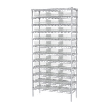 Picture of Akro-Mils AWS143630170SC 2000 lb Adjustable Clear Chrome Steel Open Fixed Shelving System (Main product image)