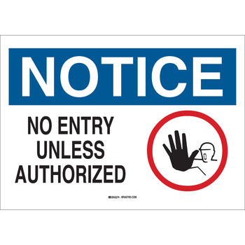 Picture of Brady B-401 High Impact Polystyrene Rectangle White English Restricted Area Sign part number 25902 (Main product image)