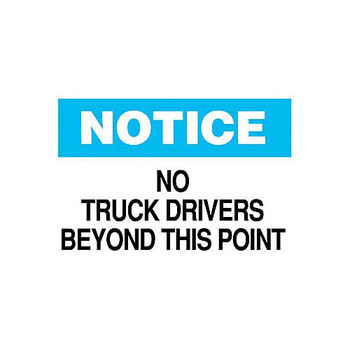 Picture of Brady B-555 Aluminum Rectangle White English Truck Driver Instruction Sign part number 43407 (Main product image)