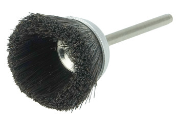 Weiler Horsehair Cup Brush - Unthreaded Stem Attachment - 1 in Diameter - Fill Type: Stiff Hair - 26095