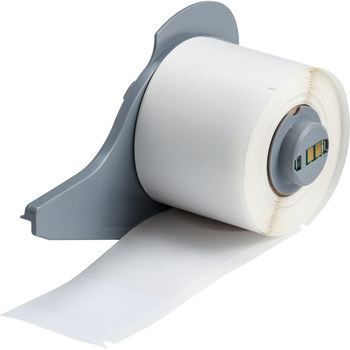 Picture of Brady Clear / White Self-Extinguishing, Self-Laminating Vinyl Thermal Transfer M71-11-427 Die-Cut Thermal Transfer Printer Label Roll (Main product image)