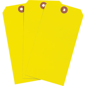 Picture of Brady Yellow Rectangle Cardstock 102143 Blank Tag (Main product image)