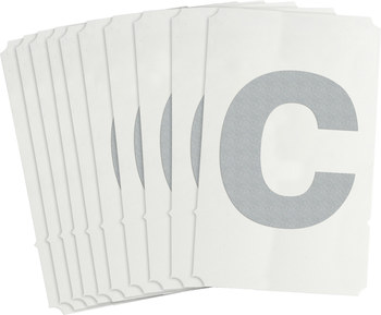 Picture of Brady Quik-Lite White Reflective Outdoor 9708-C Letter Label (Main product image)