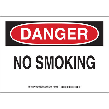 Picture of Brady Prinzing B-401 High Impact Polystyrene Rectangle White English No Smoking Sign part number 46930 (Main product image)