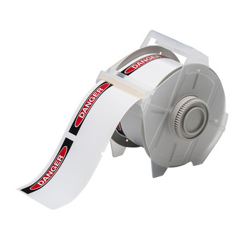 Picture of Brady Black / Red on White Self-Laminating Indoor / Outdoor Vinyl Thermal Transfer 121550 Continuous Thermal Transfer Printer Label Roll (Main product image)