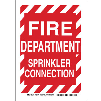 Picture of Brady B-302 Polyester Rectangle English Fire Extinguishing System Sign part number 123778 (Main product image)