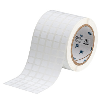 Picture of Brady White Tamper-Evident Vinyl Thermal Transfer THT-12-351-10 Die-Cut Thermal Transfer Printer Label Roll (Main product image)