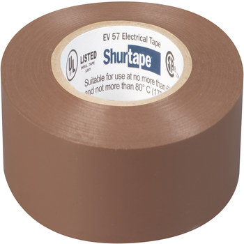 Shurtape Brown Electrical Tape - 3/4 in Width x 66 ft Length - 7.0 mil Thick - SHURTAPE 200789