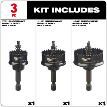 Milwaukee SHOCKWAVE Hole Saw Kit 49 22 4800 8 TPI Alloy Steel RSHughes