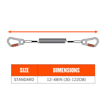 Ergodyne Squids 3166 Black / Orange Lanyard - 12 in Length - 720476-19162