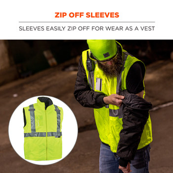 Ergodyne GloWear Cold Condition Jacket 8287 25494 - Size Large - Lime